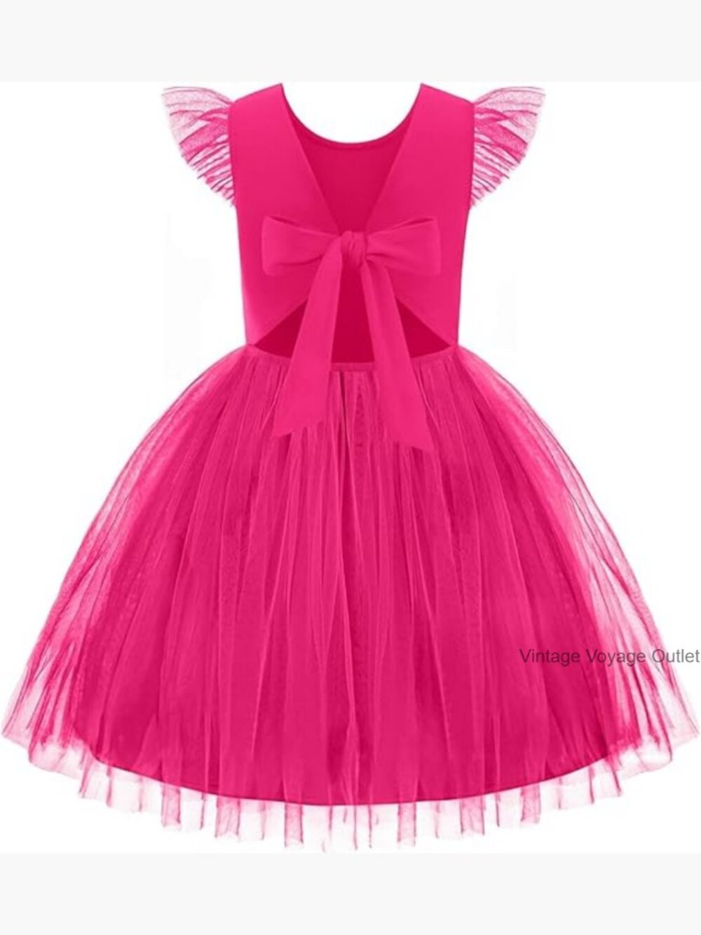 Toddler Tutu Dress Girls Tulle Backless Party Birthday Cotton Dress 2-6Y